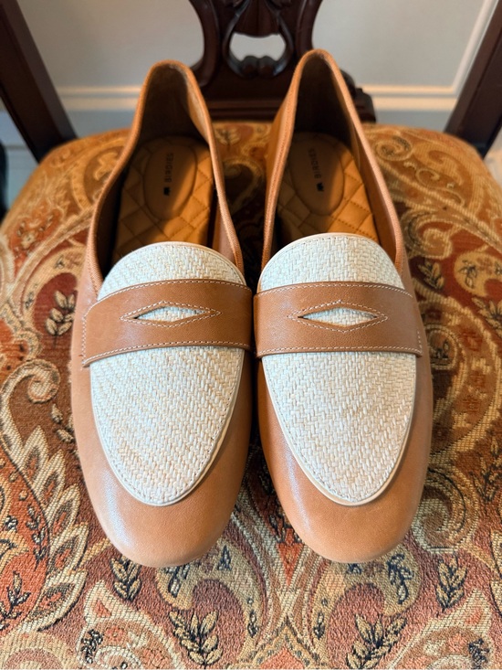 Birdies Shoes - Birdies The Vesper. Slip on. 100% leather. Rubber sole. Cappuccino Raffia. 9.5